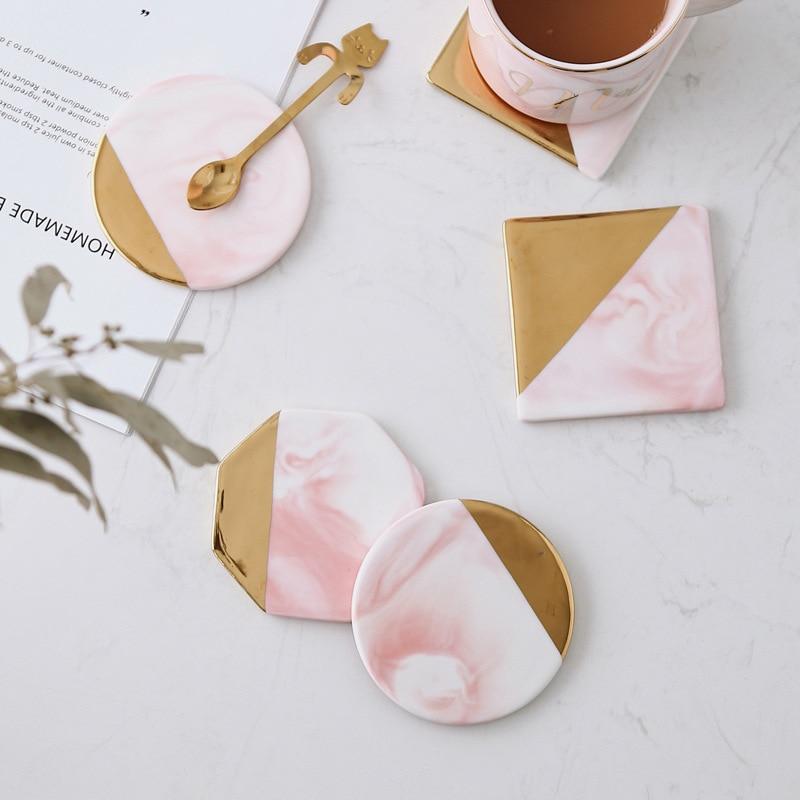 Marble Pink Marble Coasters (Set of 3)