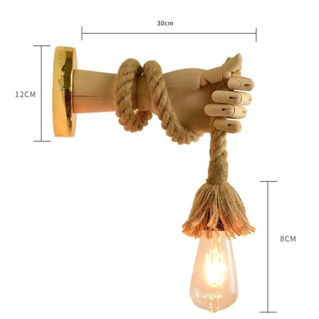 Hand & Rope Wall Light - Nordic Side - hand, light, rope