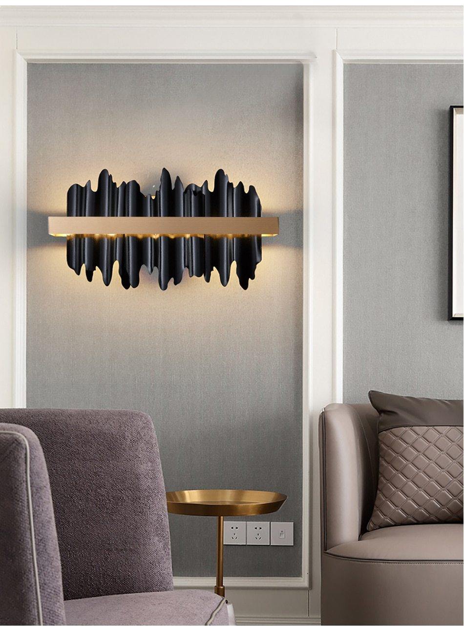 Black Dragons Glass Wall Lamp - Nordic Side - black, crystal, walllamp