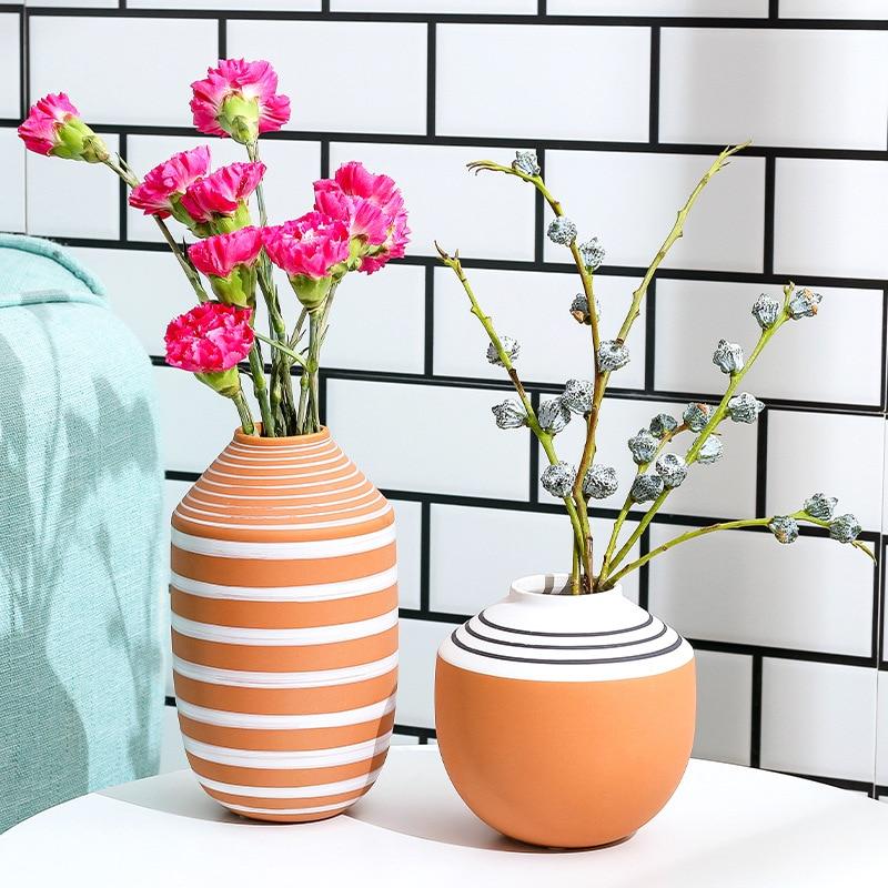 Charlotte Modern Orange Ceramic Vase