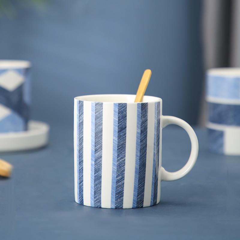 Roxo Blue Patterned Stoneware Mug