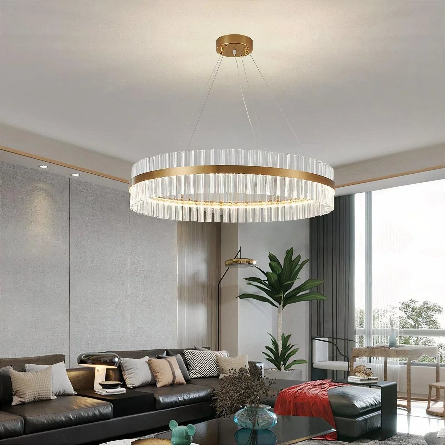 Arjun Modern Gold Crystal Chandelier