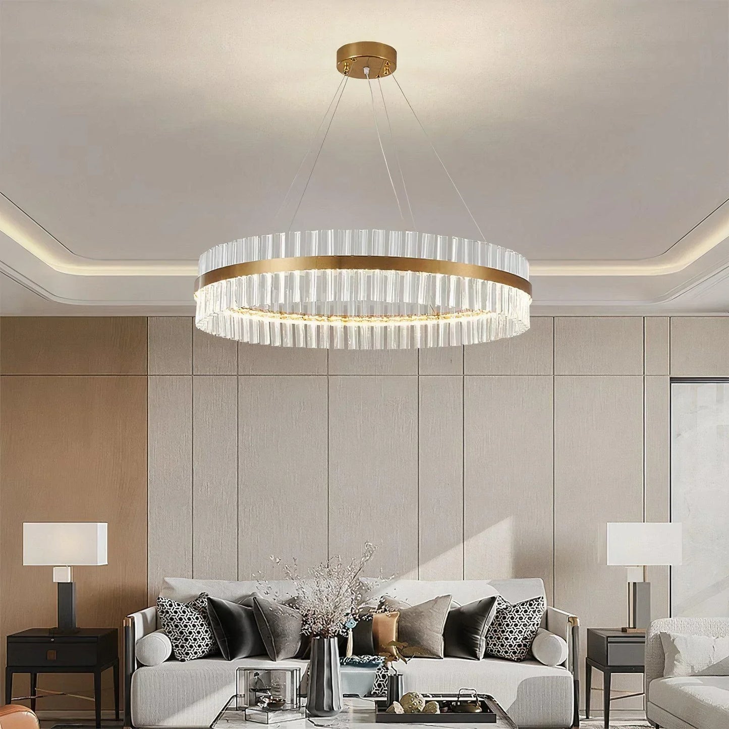 Arjun Modern Gold Crystal Chandelier