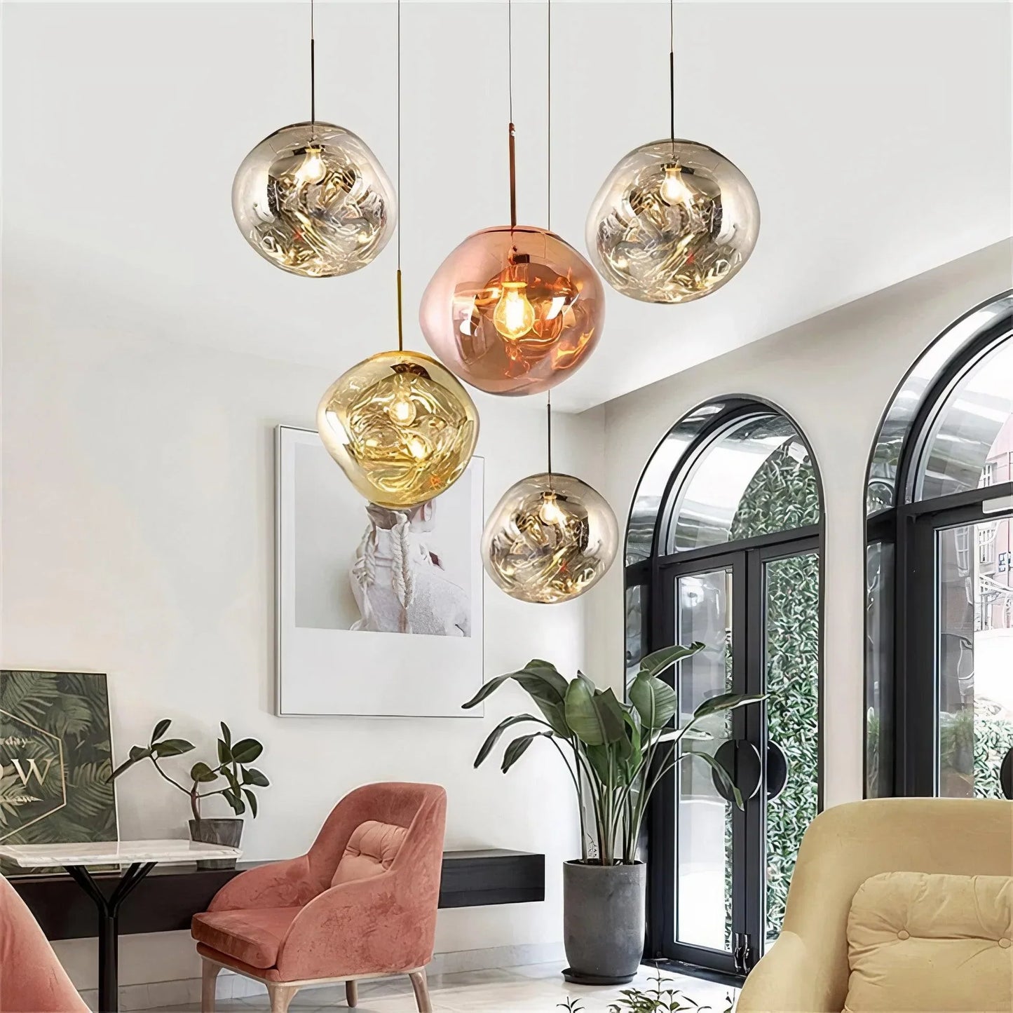 Satis Colorful Geode Pendant Light