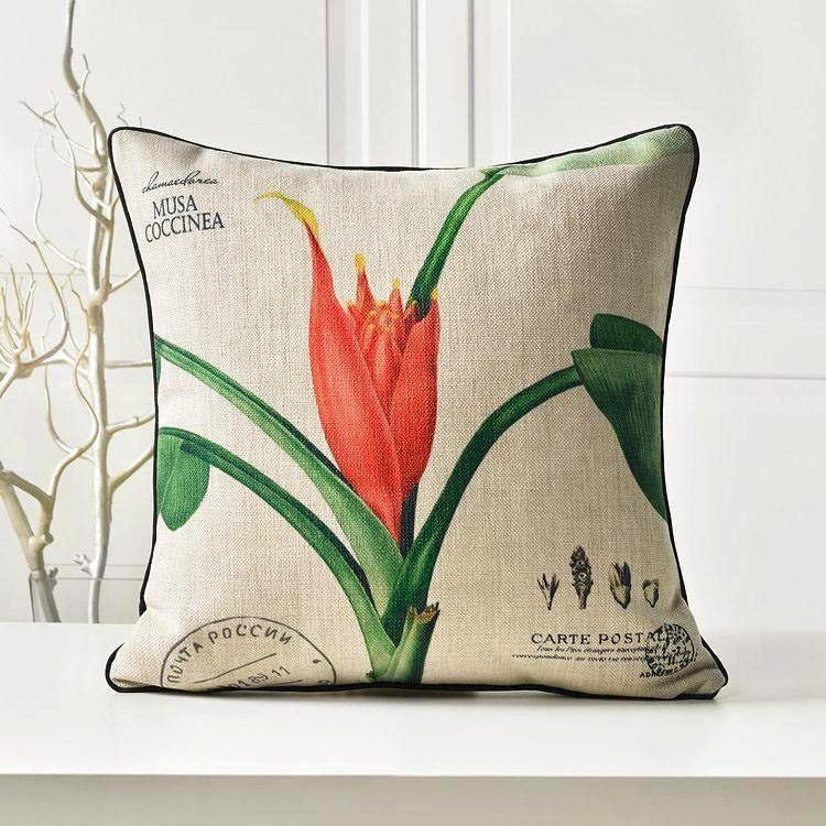 Tropic Leaf with Floral Cushion Cover - Nordic Side - 