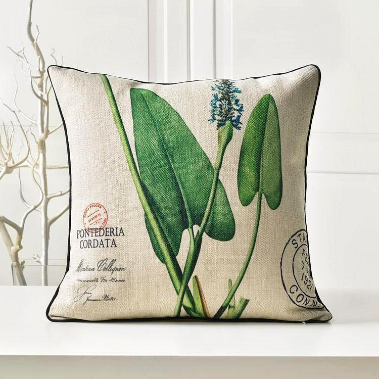 Tropic Leaf with Floral Cushion Cover - Nordic Side - 