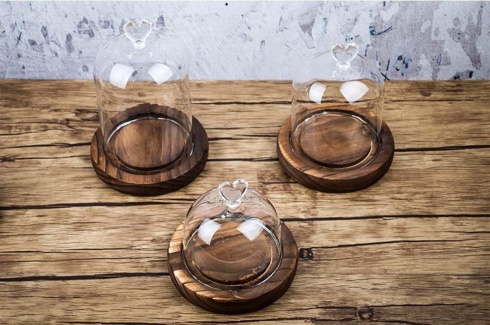 Wooden Plate With Glass Cover - Nordic Side - 