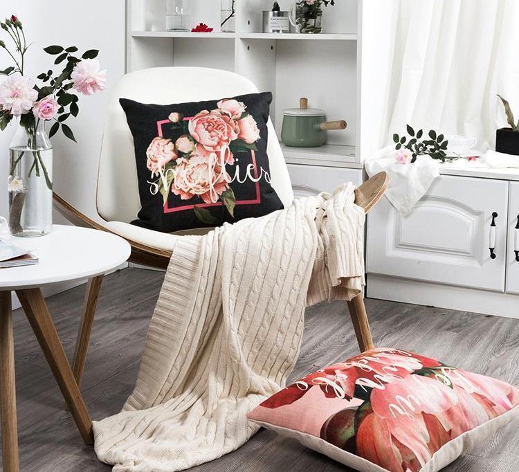 Peony with Letter Cushions - Nordic Side - 