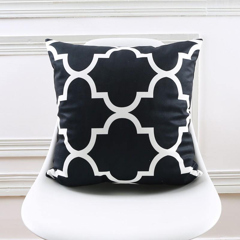 B&W Velvet Vintage Cushion - Nordic Side - 