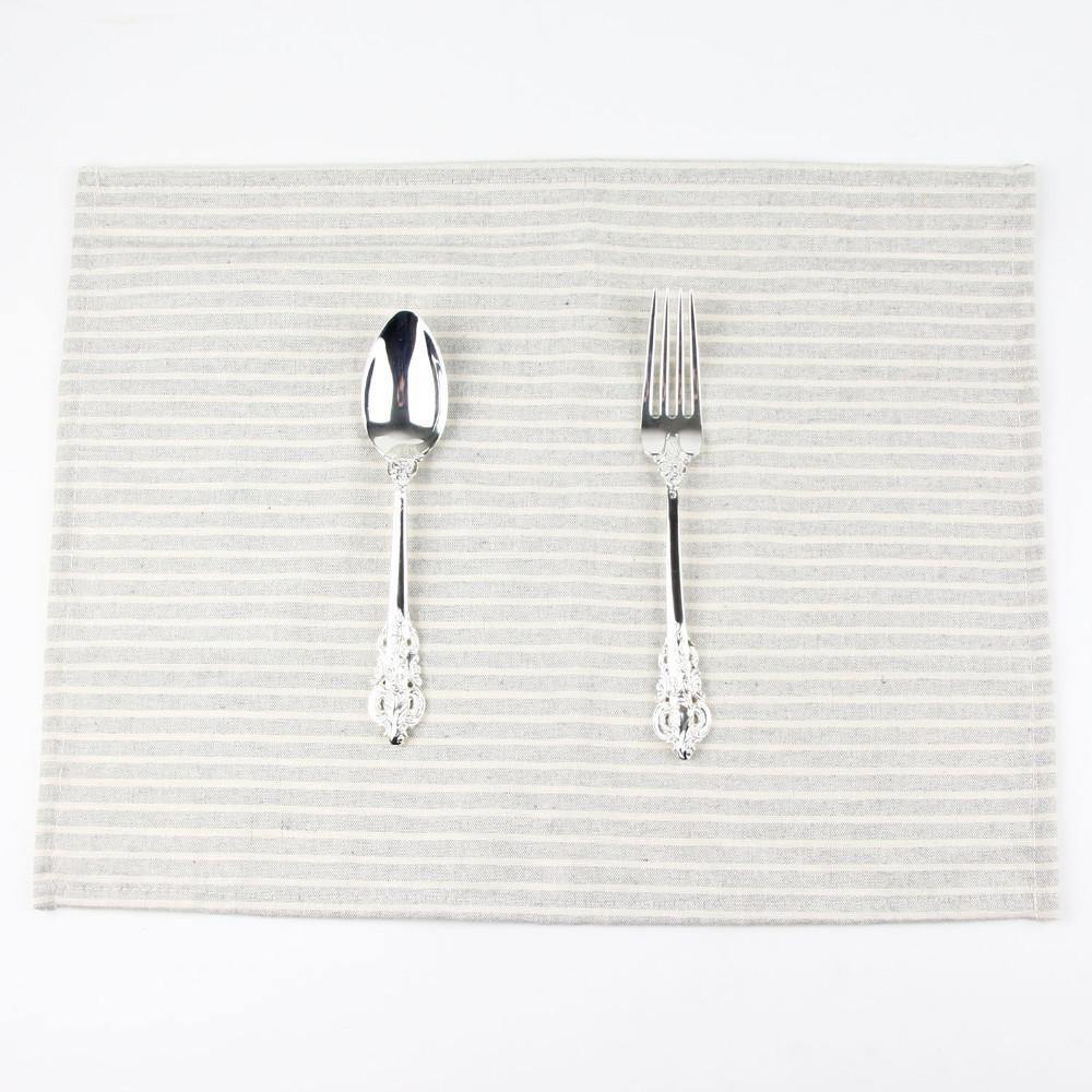 30x40cm Striped Cotton Linen Tablemat - Nordic Side - 