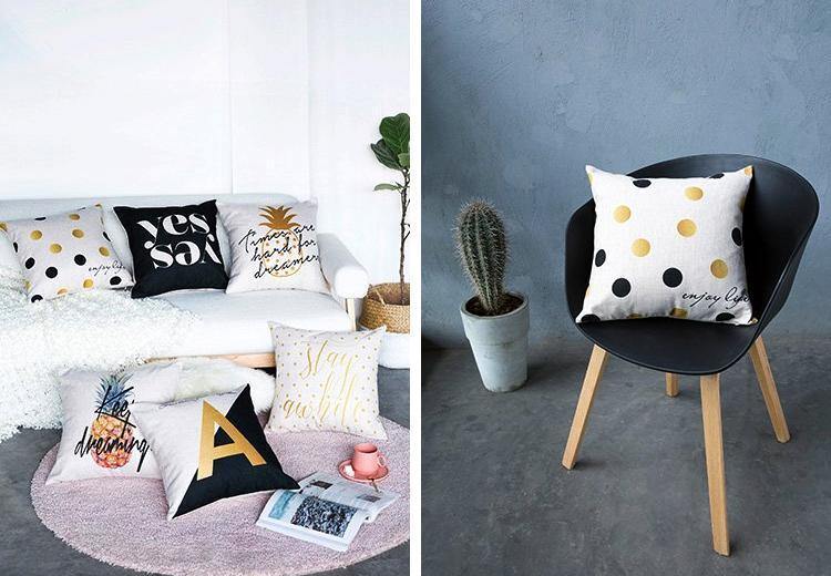 Black & Gold Cushions - Nordic Side - 