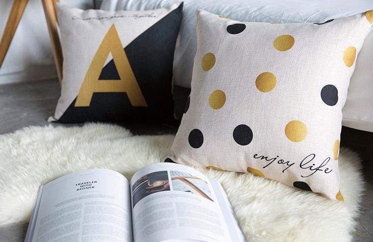 Black & Gold Cushions - Nordic Side - 