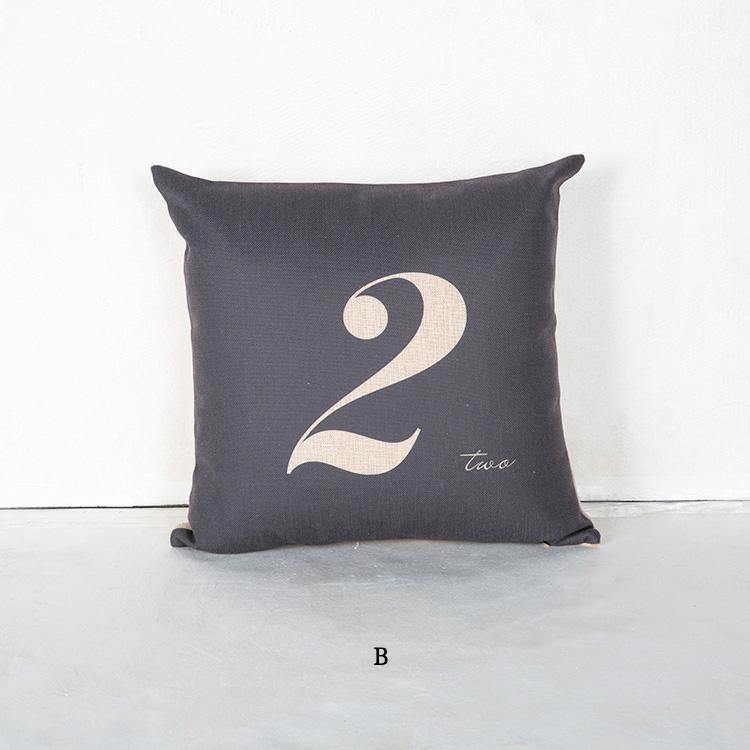 Greyscale Numbered Cushions - Nordic Side - 