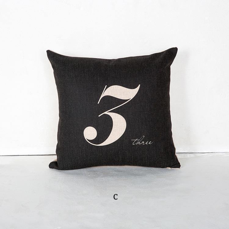 Greyscale Numbered Cushions - Nordic Side - 