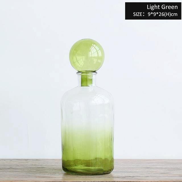 Gradient Green Glass Vase - Nordic Side - 