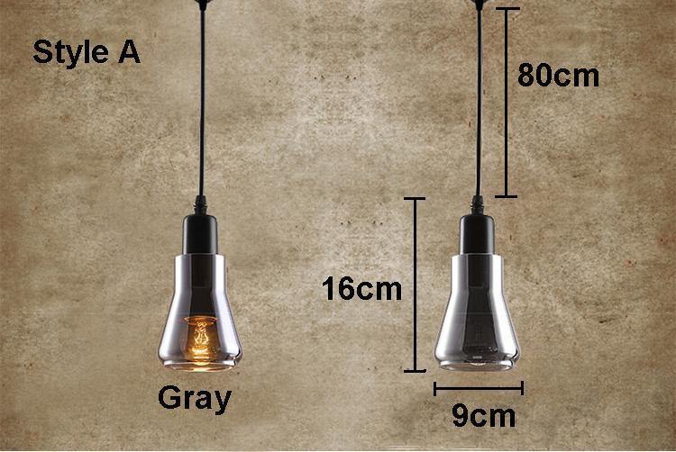 Grey Glass Vintage Pendant Light - Nordic Side - 