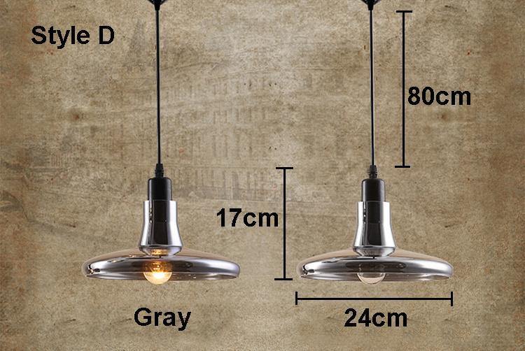 Grey Glass Vintage Pendant Light - Nordic Side - 