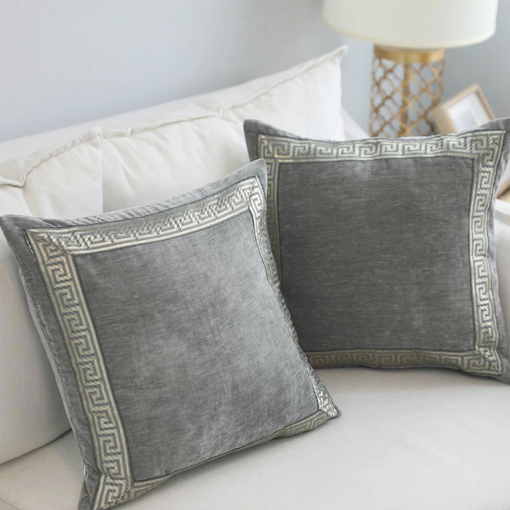 Classic Dark Grey Velvet Cushion Cover - Nordic Side - 