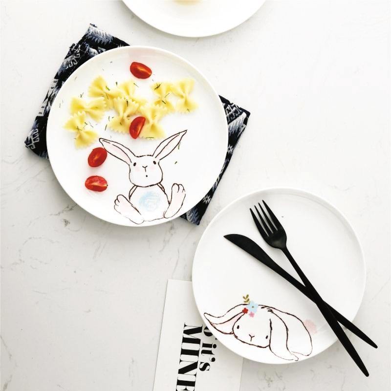 1PC 8 inch Rabbit Dinner Dishes - Nordic Side - 