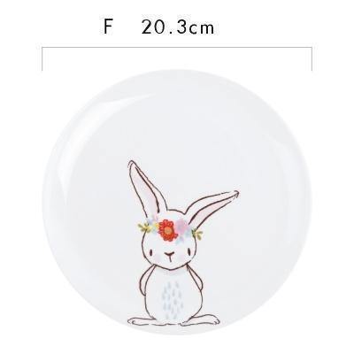 1PC 8 inch Rabbit Dinner Dishes - Nordic Side - 