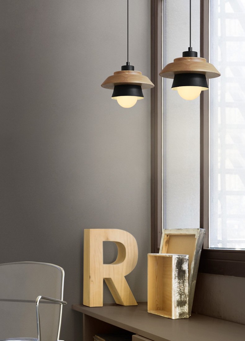 Wooden Top Creative Pendant Lights - Nordic Side - 