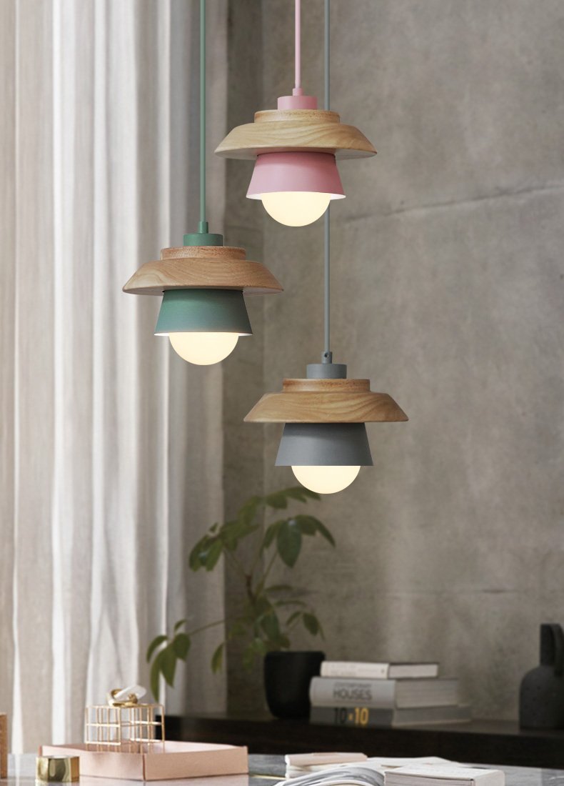 Wooden Top Creative Pendant Lights - Nordic Side - 