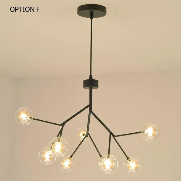 Post Modern Black Iron Chandelier - Nordic Side - 