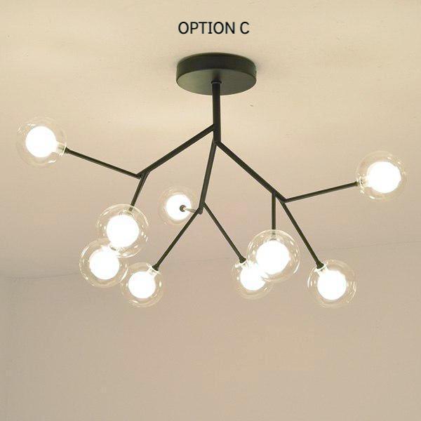 Post Modern Black Iron Chandelier - Nordic Side - 