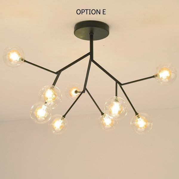 Post Modern Black Iron Chandelier - Nordic Side - 