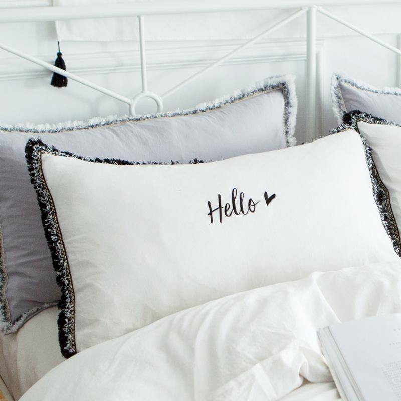 Hello Beautiful Letters For Couple Bedroom (2Pieces Pillow Cushion Covers) - Nordic Side - 