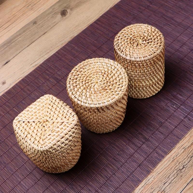 Handwoven Rattan Tea Tool Storage - Nordic Side - 