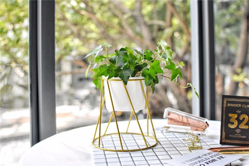 Golden Iron Rack Vase - Nordic Side - 