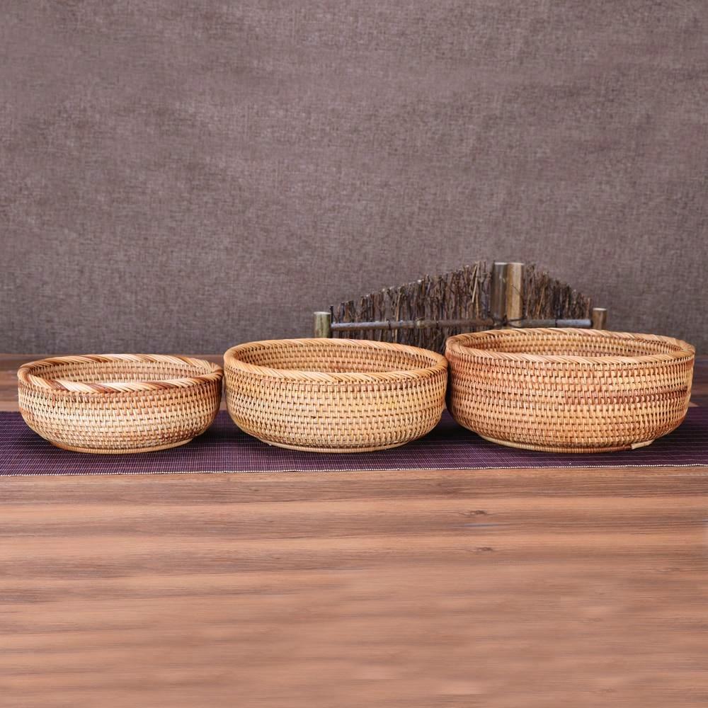 Handwoven Round Basket - Nordic Side - 