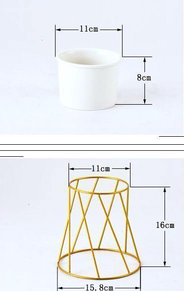 Golden Iron Rack Vase - Nordic Side - 