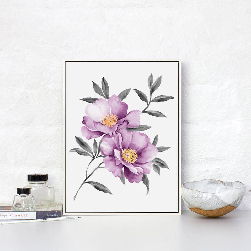 Watercolour Peony - Nordic Side - 