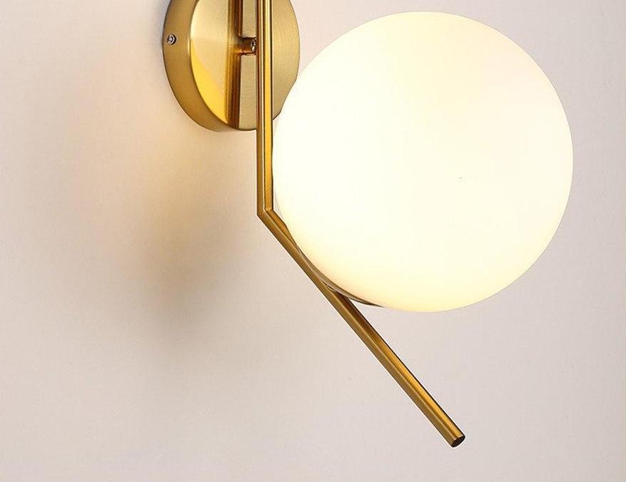 White Glass Ball Wall Light - Nordic Side - 