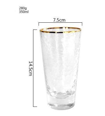 Hammer Glass Cup with Gold Rim - Nordic Side - 