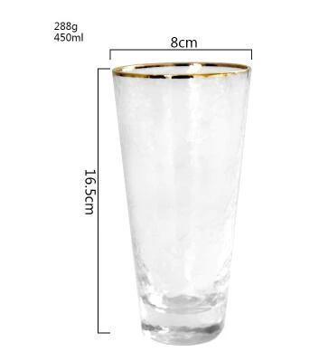 Hammer Glass Cup with Gold Rim - Nordic Side - 