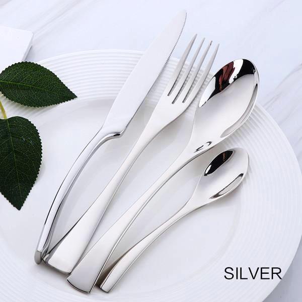 Silver Slim Metal Cutlery Set - Nordic Side - 