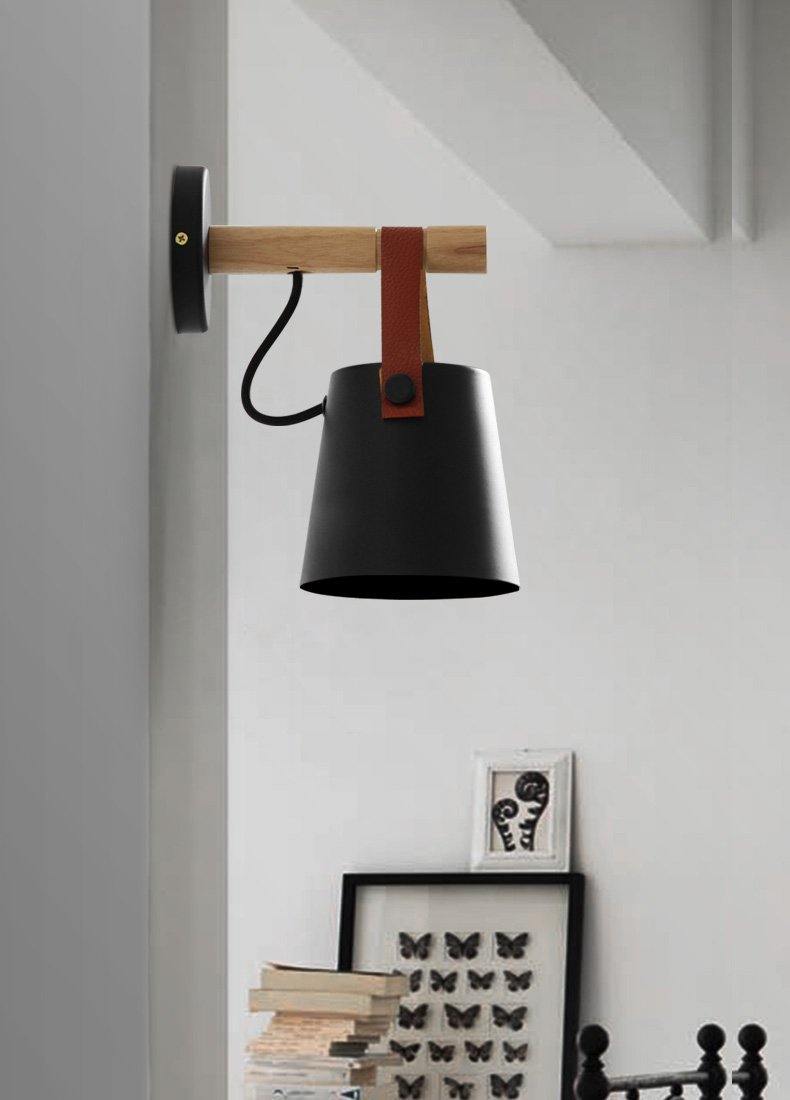 Leather Strap Black Wall Lamp - Nordic Side - 