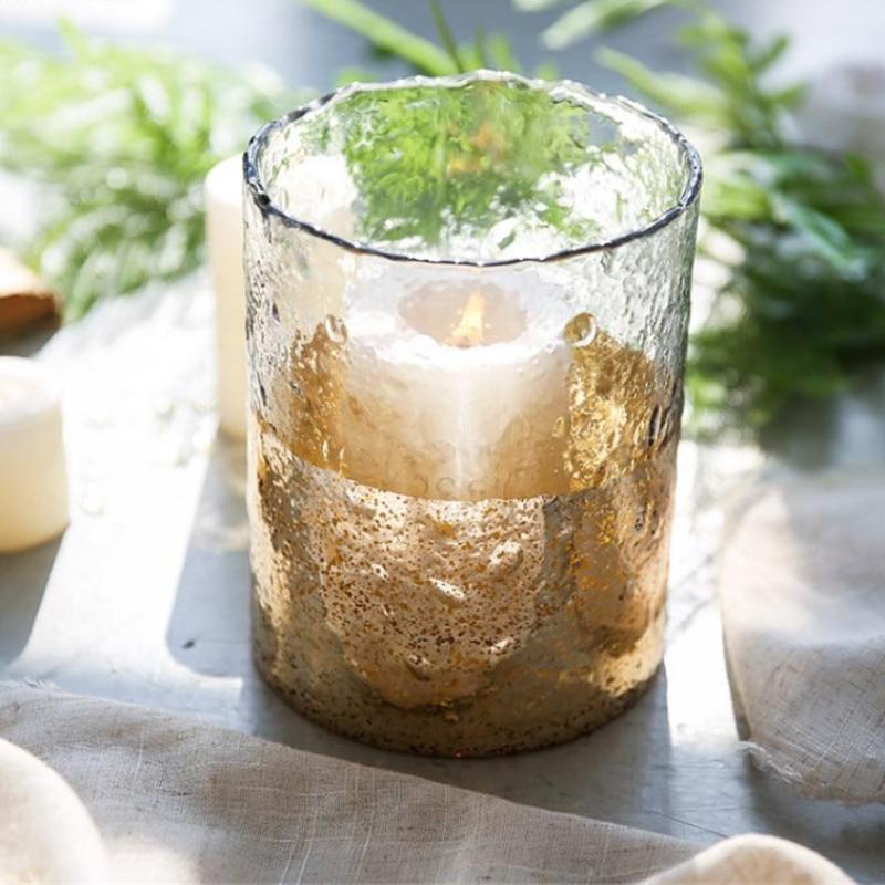 Textured Bake Glass Candleholder - Nordic Side - 