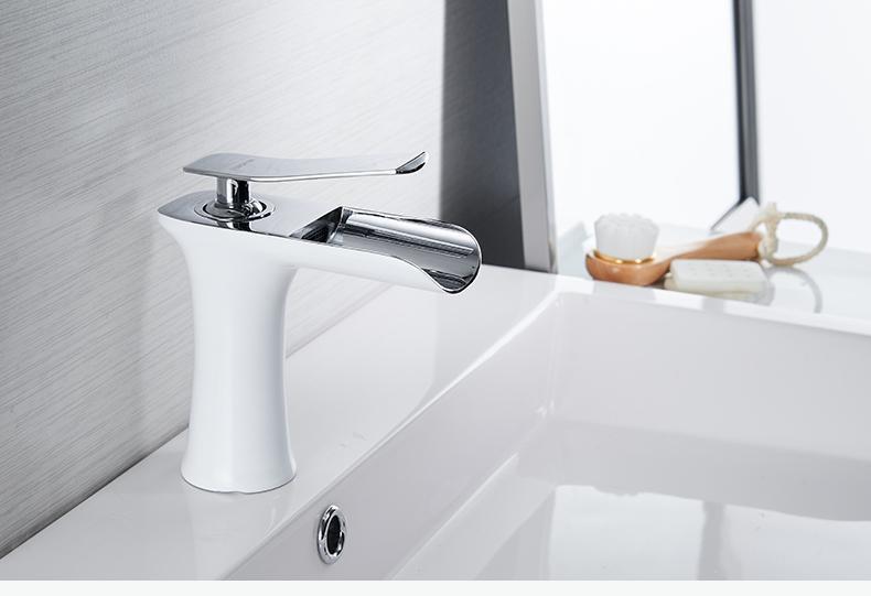 Waterfall Single Handle Basin Faucet - Nordic Side - 12-11, bathroom, bathroom-collection, bathroom-faucet, fab-faucets, faucet, feed-cl0-over-80-dollars, kitchen, kitchen-faucet, renovation,