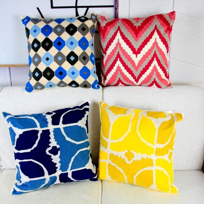 Vintage Embroidered Pattern Cushion - Nordic Side - 