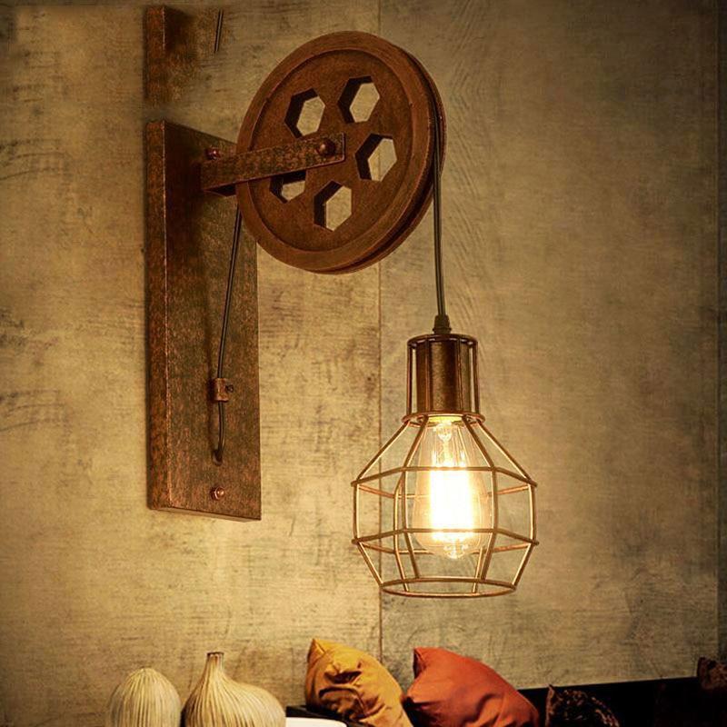 Loft - Industrial Vintage Pulley Wall Mounted Lamp - Nordic Side - 01-16, best-selling-lights, feed-cl0-over-80-dollars, industrial, lamp, light, lighting, lighting-tag, modern-lighting, scon