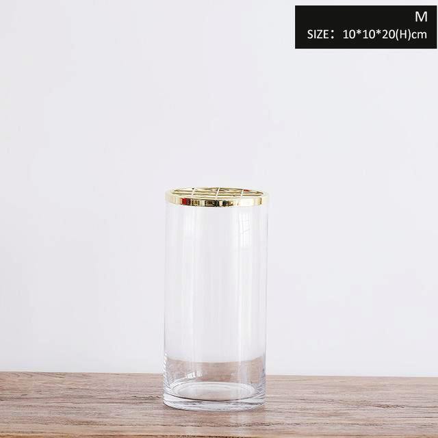 Golden Lining Glass Vase - Nordic Side - 