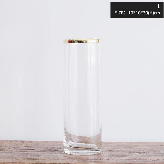 Golden Lining Glass Vase - Nordic Side - 