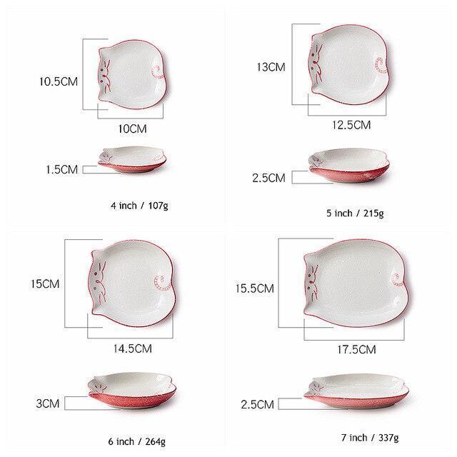 Set of 4 Kitty Plate - Nordic Side - 