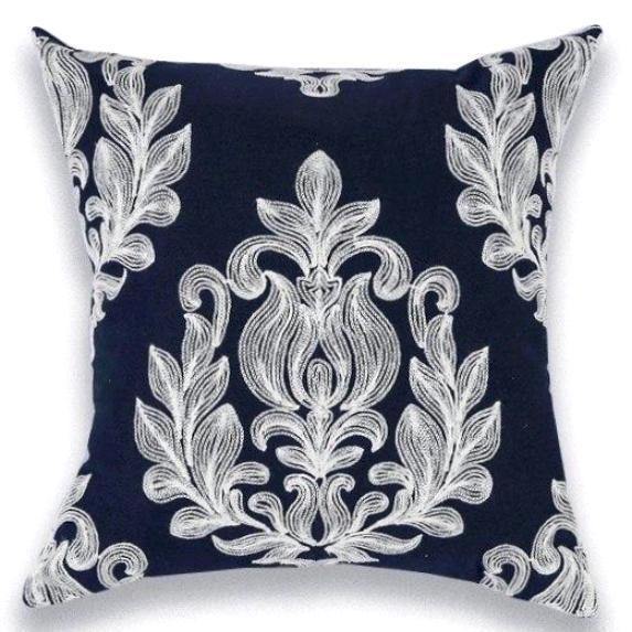 Navy Classic Embroidery Cushions - Nordic Side - 