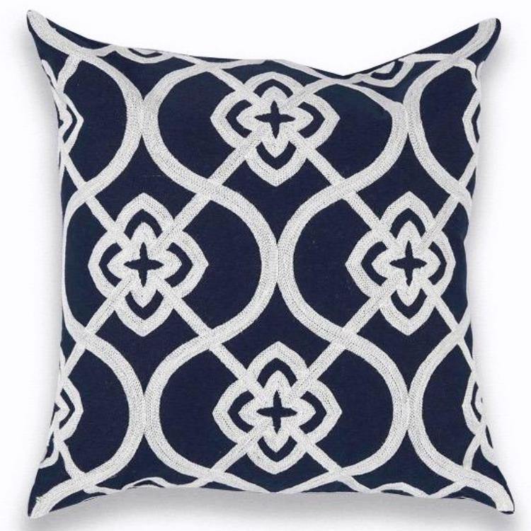 Navy Classic Embroidery Cushions - Nordic Side - 