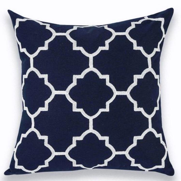 Navy Classic Embroidery Cushions - Nordic Side - 